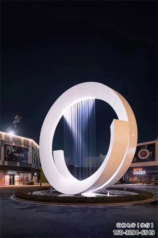 和林格爾圓環(huán)噴泉雕塑，水景藝術(shù)原理，水景圓環(huán)雕塑廠家