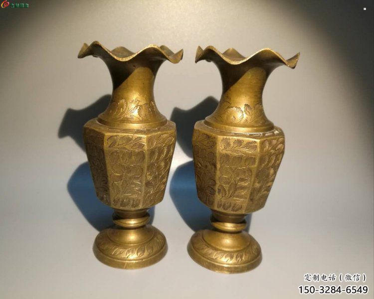 平羅花瓶雕塑定價，鑄銅工藝，銅花瓶雕塑制作廠家