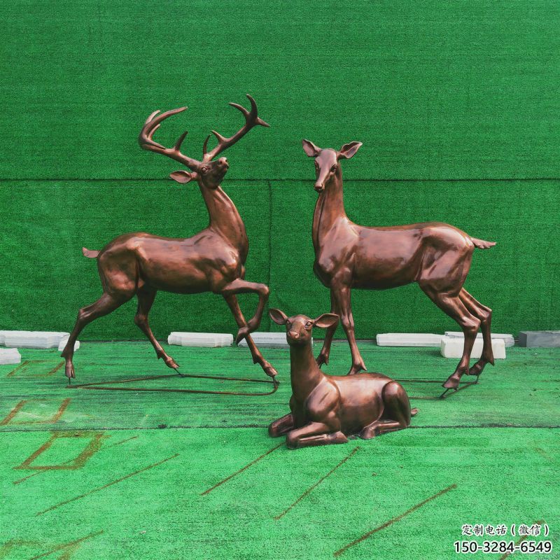 玉樹銅小鹿雕塑批發(fā)，鍛造工藝，小鹿銅雕塑承接