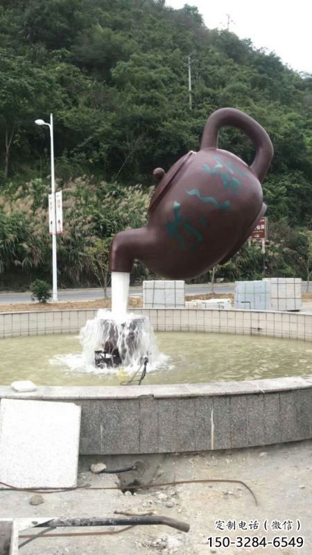 杏花嶺小區天壺標志雕塑，多彩藝術，天壺雕塑生產廠家