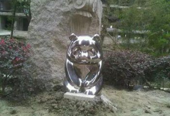 東營熊貓雕塑服務(wù)商，動物美陳雕塑，不銹鋼熊貓雕塑廠家