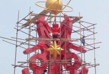 晉源景觀科技之星雕塑選用，美陳雕塑，抽象不銹鋼科技之星雕塑標(biāo)準(zhǔn)