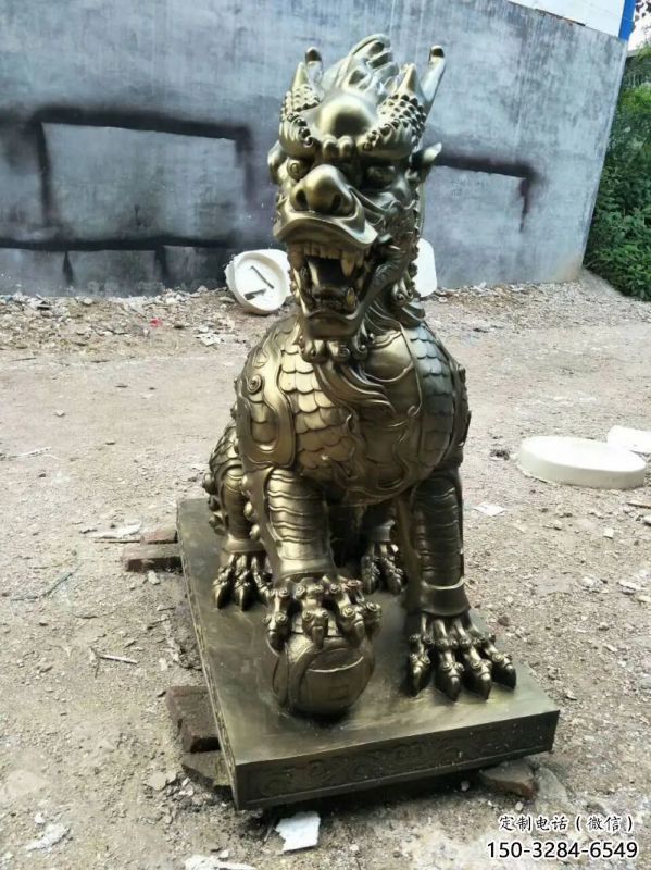 蓮湖校園麒麟雕塑，拉絲海洋雕塑，卡通主題