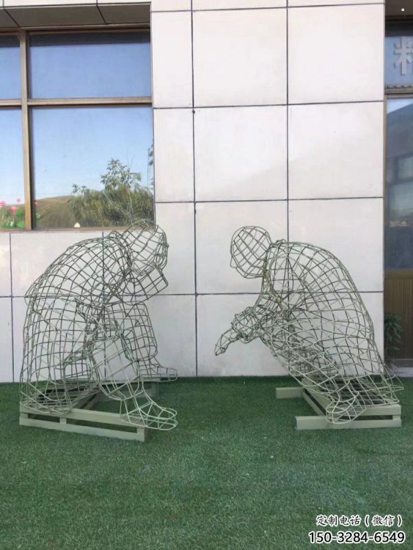 綿陽鏤空對弈雕塑標準，廣場雕塑，鐵藝民俗人物雕塑供給