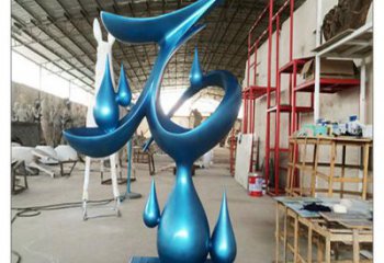 攀枝花水滴雕塑，烤漆工藝，群雕不銹鋼水滴雕塑
