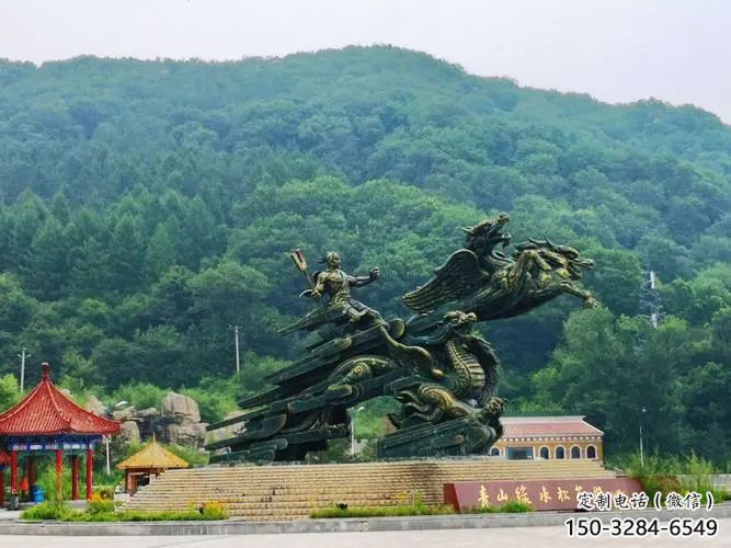 阿克蘇夸父逐日雕塑，鑄銅神話人物雕塑