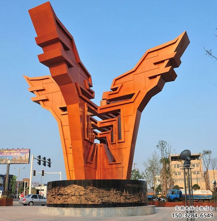 城市精神堡壘雕塑，抽象建筑元素，廣場景觀雕塑小品