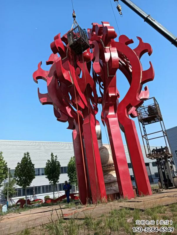 曲靖火球雕塑，精神堡壘火球雕塑落地展示