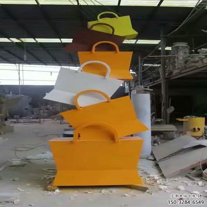 西湖烤漆挎包雕塑制造商，室外軟裝，景觀挎包雕塑制作