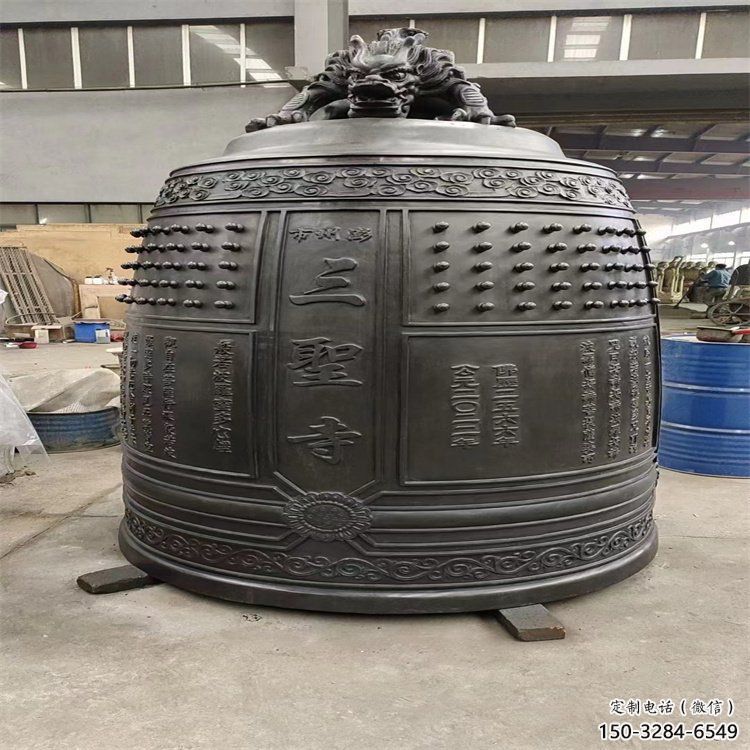 紹興三圣寺銅鐘雕塑-鑄銅鐘雕塑-平直形結構