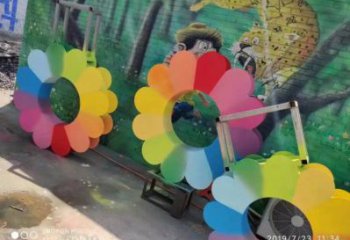 達(dá)孜金銀花雕塑廠家，景區(qū)雕塑，城市不銹鋼金銀花雕塑