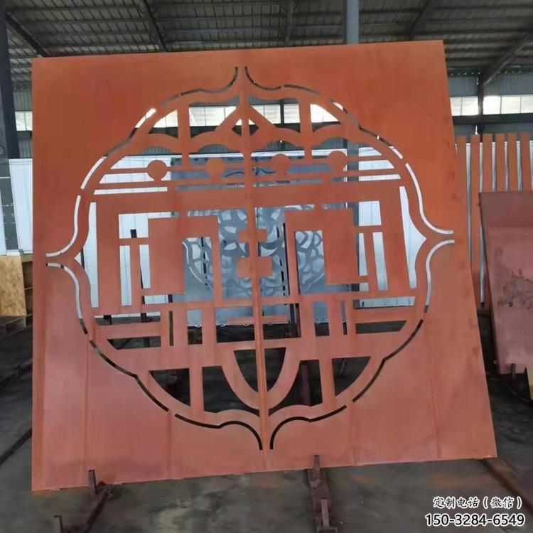 巴南鏤空景墻雕塑，耐候鋼鏤空工藝設(shè)計