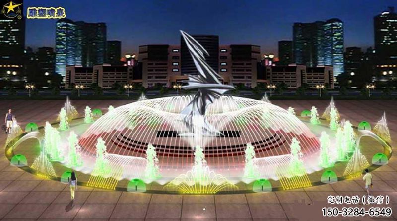 長壽水景搖擺噴泉雕塑，循環(huán)噴水模式噴泉雕塑加工